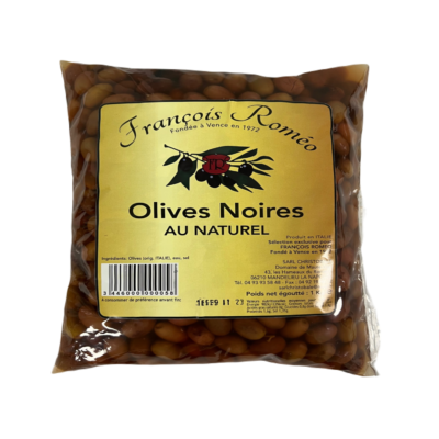 Olives noires au naturel en sachet -1 KG