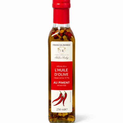 Huile d&rsquo;olive aromatisée au piment