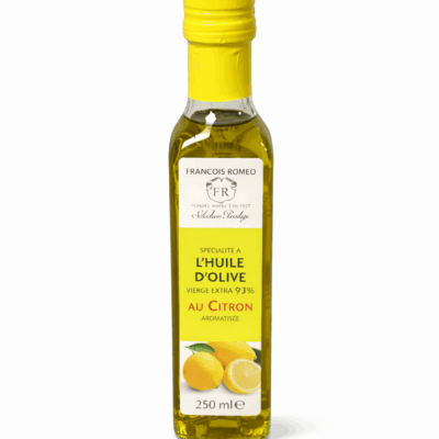 Huile d&rsquo;olive aromatisée au citron