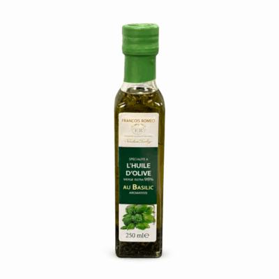 Huile d&rsquo;olive aromatisée au basilic