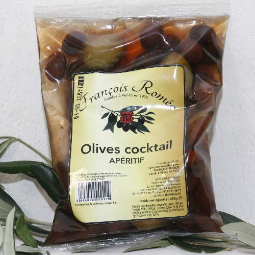 Sachet d'olives cocktail pour apéritif