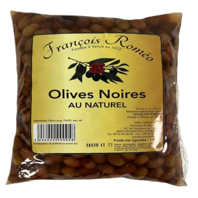 Olives noires au naturel en sachet -1 KG